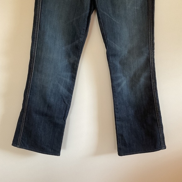 7 FOR ALL MANKIND A POCKET Bootcut Denim Jeans Womens Sz 29 Dark Wash Whiskered - Picture 6 of 12